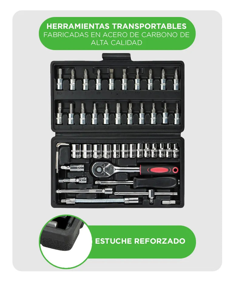 Juego De Herramientas Completo Gadnic X 46 Piezas De Acero