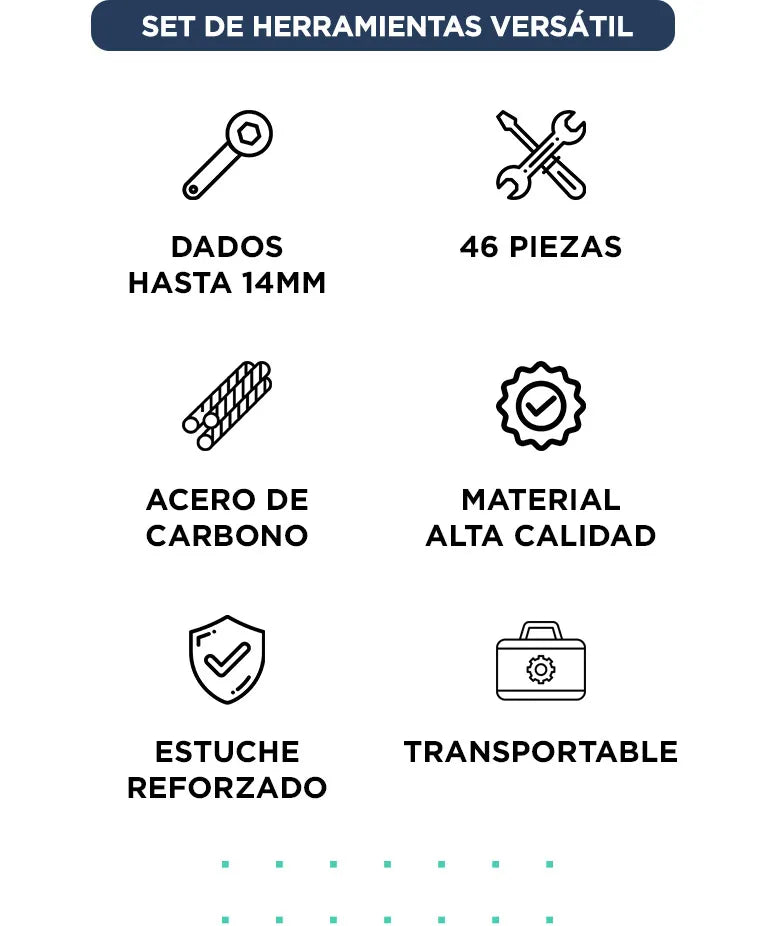 Juego De Herramientas Completo Gadnic X 46 Piezas De Acero