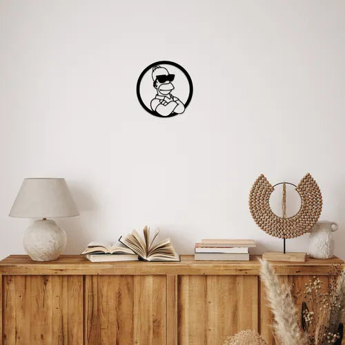 Cuadro Decorativo Homero Simpson Calado En Madera Mdf Negro Negro