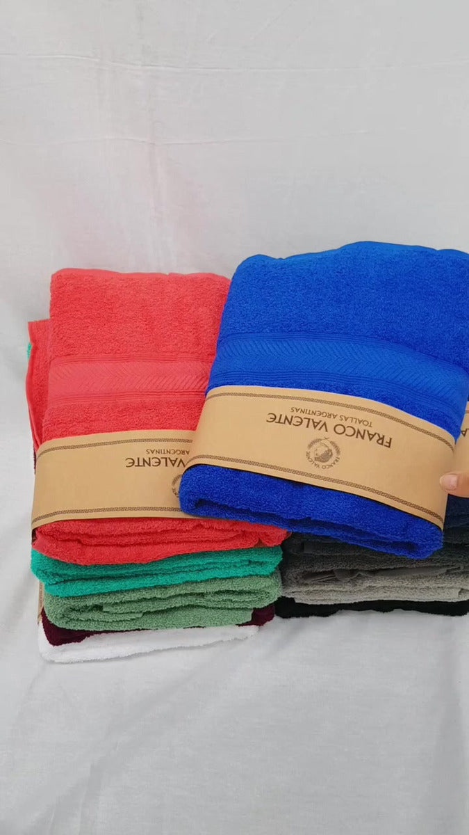 Toallon Y Toalla Juego Franco Valente 400 Grs Colores Varios