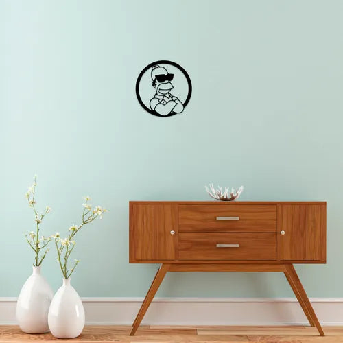 Cuadro Decorativo Homero Simpson Calado En Madera Mdf Negro Negro