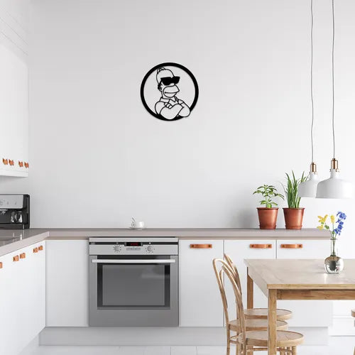 Cuadro Decorativo Homero Simpson Calado En Madera Mdf Negro Negro