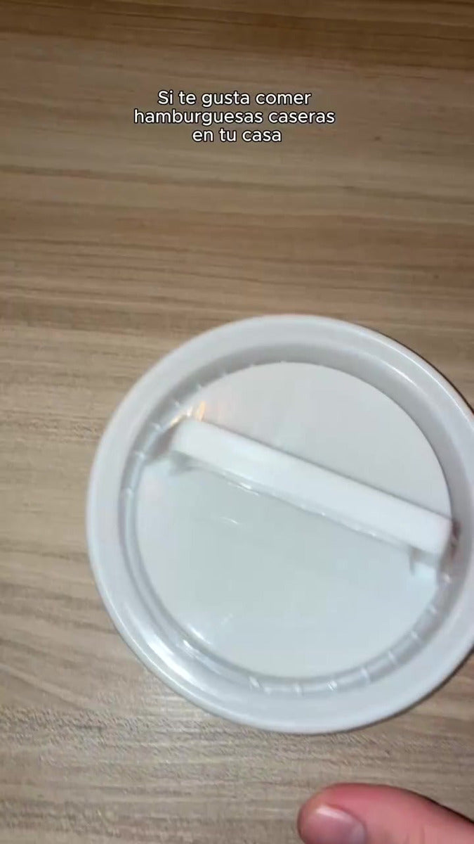 Molde Smash Hamburguesa Caseras Gadnic Prensa C/ Manija Tapa Color Blanco