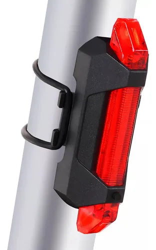 Kit Luces Usb Led Seguridad Bici Dakota 2218 Delantera Y Trasera + Color Negro