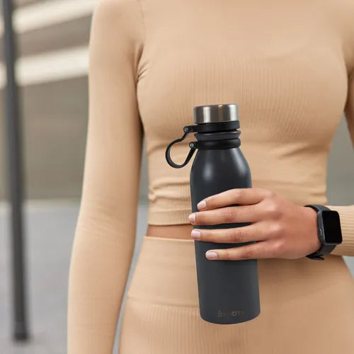 Botella Termica Deportiva Dakota Acero Inoxidable 600ml Color Gris Ocuro