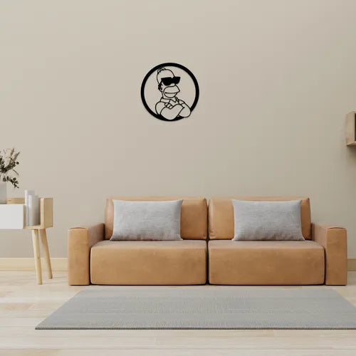 Cuadro Decorativo Homero Simpson Calado En Madera Mdf Negro Negro