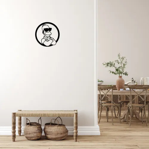 Cuadro Decorativo Homero Simpson Calado En Madera Mdf Negro Negro