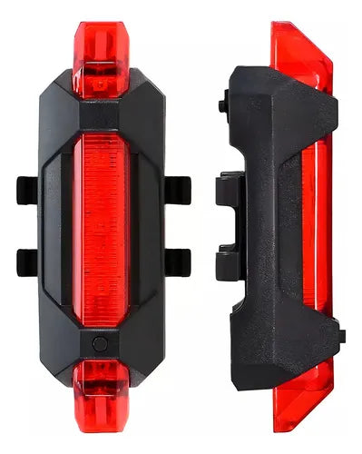 Kit Luces Usb Led Seguridad Bici Dakota 2218 Delantera Y Trasera + Color Negro