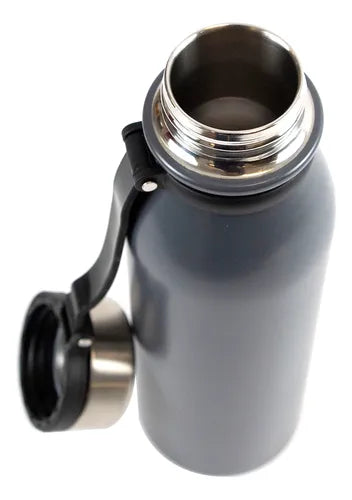 Botella Termica Deportiva Dakota Acero Inoxidable 600ml Color Gris Ocuro